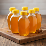 Similar item: 12 oz Clear PET Plastic Honey Bee Hive Bottles (Cap Not Included) - 33513-B