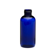 4 oz Blue PET Plastic Boston Round Bottles (Cap Not Included) - 3371B05-BBLU