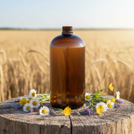 Similar item: 32 oz Amber PET Plastic Boston Round Bottles (Cap Not Included) - 3371B13-BABR