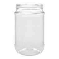 16oz (473ml) Clear PET Peanut Butter Smooth Bottom Round Plastic Jar -  70-400 Neck