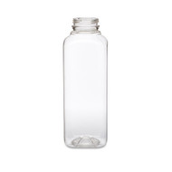 Clear Plastic Juice Bottles Bulk Pack - 16 oz, Black Cap S-21727B