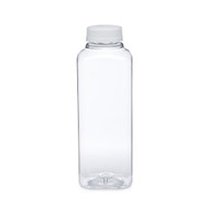 16 oz Clear PET Square Juice Bottles - Free Shipping