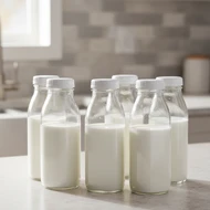 Similar item: 16 oz Clear Glass Tall Milk Bottles (White Tamper-Evident Cap) - 3800B05