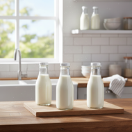 Similar item: 32 oz Clear Glass Milk Bottles (White Tamper-Evident Cap) - 3800B07