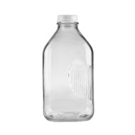 Similar item: 64 oz Clear Glass Milk Bottles (White Tamper-Evident Cap) - 3800B13