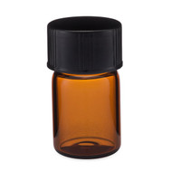 0.63 Dram (2.3 ml) Amber Glass Screw Top Vials (Black Cap) - 4448B05ABR
