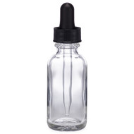 Similar item: 1 oz Clear Glass Boston Round Bottles (Black Dropper Cap) - 4699B33CLRBLK