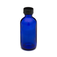 Similar item: 2 oz Cobalt Blue Glass Boston Round Bottles (Black Phenolic Cap) - 4999B05