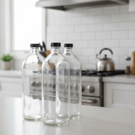 Similar item: 32 oz Clear Glass Vinegar Bottles (Black Phenolic Cap) - 5016B45