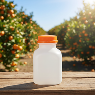 Similar item: 8 oz Natural Beveled Square HDPE Plastic Juice Bottle (Tamper-Evident Cap) - JUICE8OR