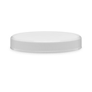 83-400 White PP Flat Plastic Caps - Unlined | Berlin Packaging