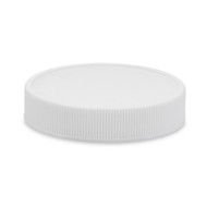 83-400 White PP Flat Plastic Caps - Unlined | Berlin Packaging