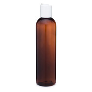 8 oz Amber PET Bullet Bottle & White Disc - P-AB8DISCW