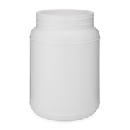 White HDPE Wide Mouth Straight Sided Jars with Label Panel