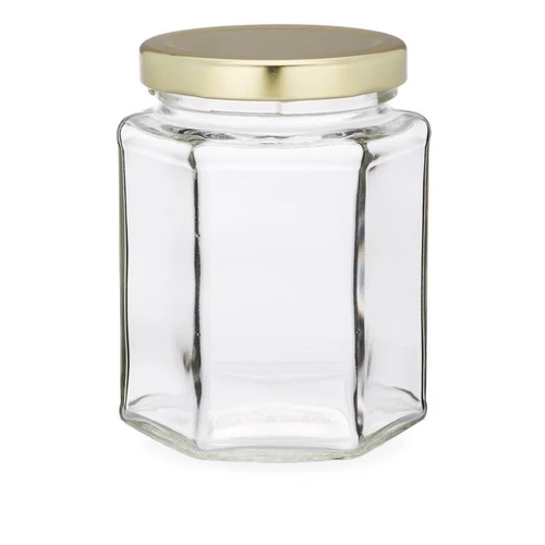 Glass Hexagon Jars with Lug Cap