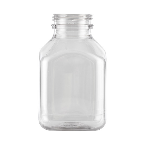 8 oz Clear PET Square Juice Bottle (cap not included) - 304757