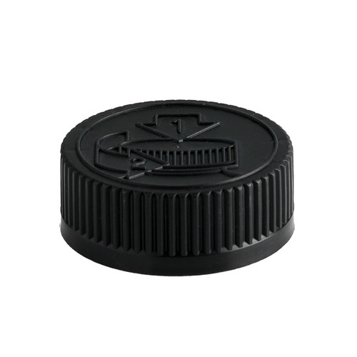 38-400 Black PP Plastic Child-Resistant Capable Caps - 220032-K