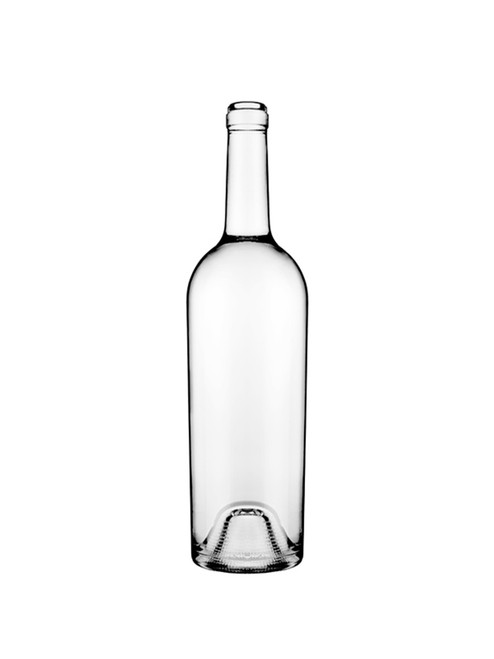 Gracie 750 ml Glass Claret Tapered Wine Bottles, Cork Finish, Flint - 329655-K