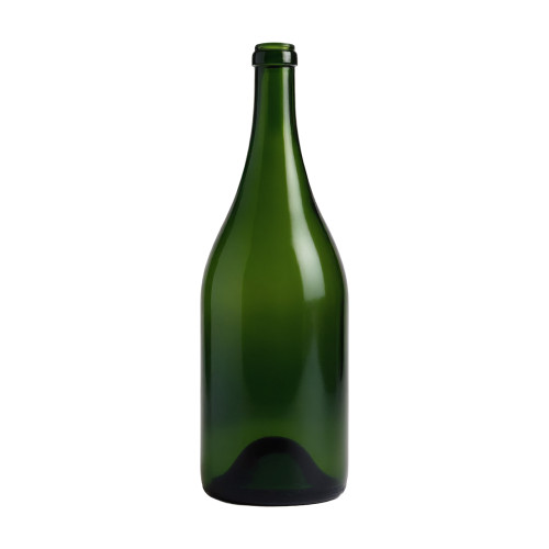 6 Liter Glass Claret Wine Bottles, Cork Finish, Champagne Green  - 334737-K
