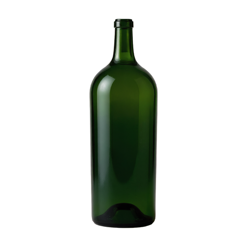 12 Liter Glass Claret Wine Bottle, Cork Finish, Oak Green  - 406089