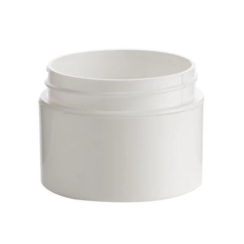 1 oz White PP/PP Wide Mouth Double Wall Straight Base Jar - 109582