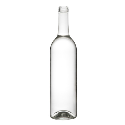 Lucia 750 ml Glass Claret Wine Bottles, Cork Finish, Flint - 340624WS-K