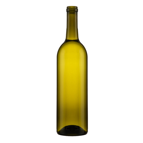Lucia 750 ml Glass Claret Wine Bottles, Cork Finish, Antique Green - 340543WS-K