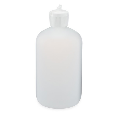 16 oz Natural HDPE Plastic Boston Round Bottles with Pivot Spout Cap 16 oz Natural HDPE Plastic Boston Round Bottles with Pivot Spout Cap