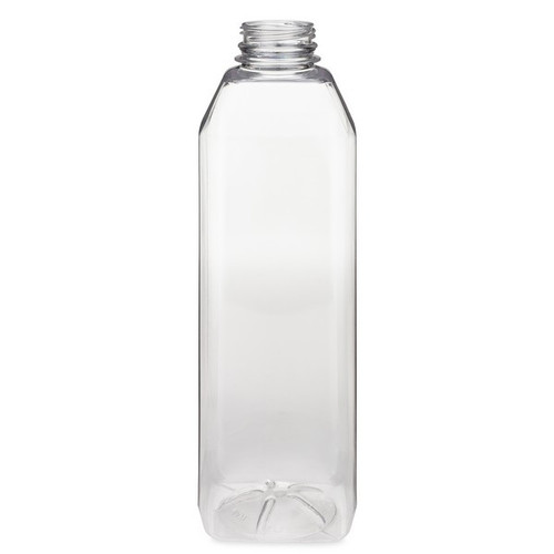 32 oz Clear PET Square Beverage Bottles - front view