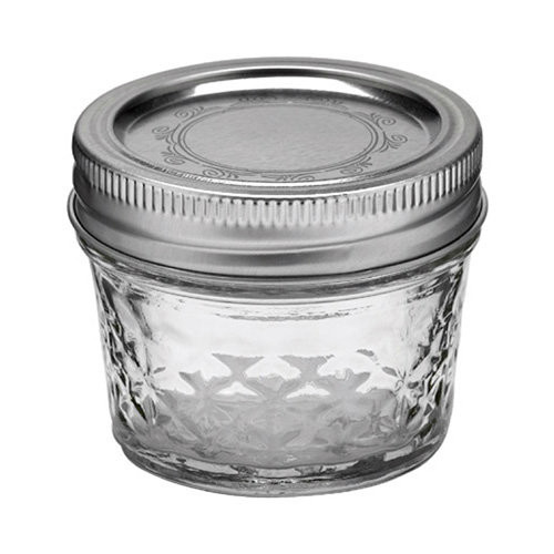 Ball 4 oz Quilted Crystal Mason Jar (Silver Vacuum Seal Lid) - CJ650