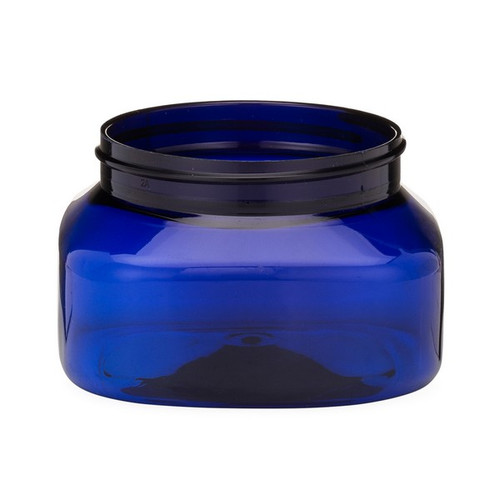 8 oz Blue PET Square Designer Jars (Cap Not Incl) - 2846B05-BBLU 8 oz Blue PET Square Designer Jars (Cap Not Incl) - 2846B05-BBLU