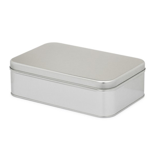 5.6in x 8.6in x 2.5in Silver Rectangular Slip Cover Tins *Bulk Pallet* - 6610T03BULK 5.6in x 8.6in x 2.5in Silver Rectangular Slip Cover Tins *Bulk Pallet* - 6610T03BULK