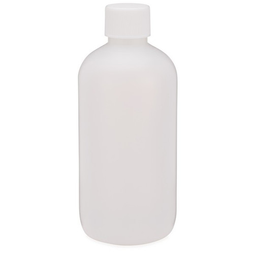 8 oz Natural HDPE Plastic Boston Round Bottles - 3501B58