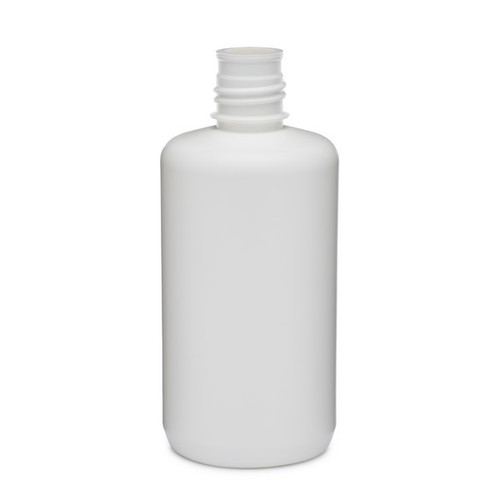 32 oz White HDPE Plastic Boston Round Bottles (Cap Not Included) - 35136-B