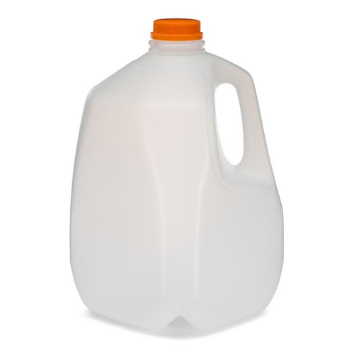 128 oz. Natural HDPE Beverage Containers (Orange Ratchet Cap) - 37598