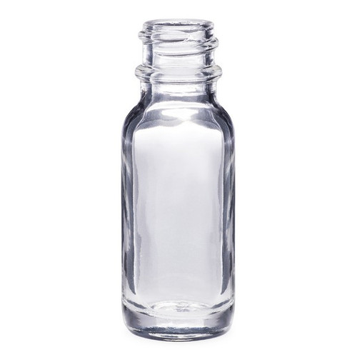 4699B01-BCLR - Boston Round Glass Bottles, PVC Coated, 0.5 oz, Clear - Case of 48