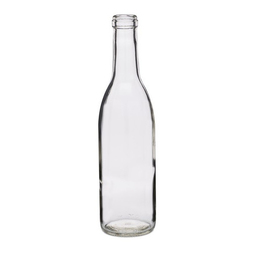 375 Ml Clear Glass Composite Flat Bottom Wine Bottles