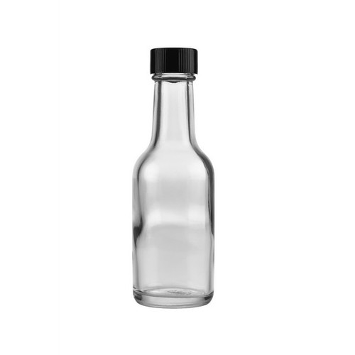 50 ml Clear Glass Mini Bottles (Black Phenolic Cap) - 9020B03