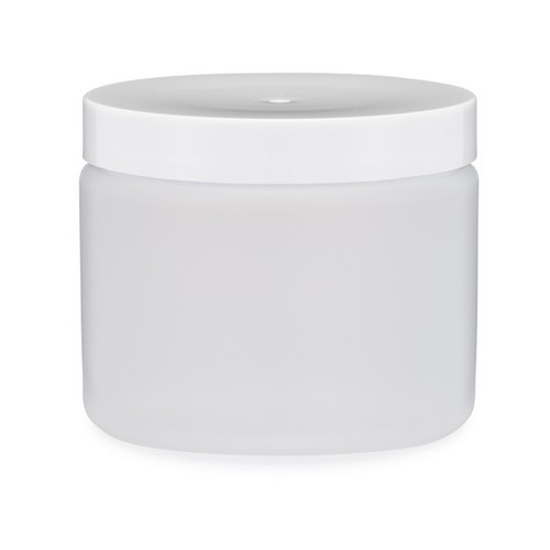 Product image of 6 oz Natural HDPE Singlewall Jar & White Lid - NAT4W