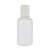 1 oz Natural LDPE Plastic Boston Round Bottle & White Snap Lid in closed position