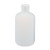 16 oz Natural HDPE Plastic Boston Round Bottle & White Flip-Top Lid with lid in closed position