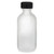 4 oz Frosted Glass Boston Round Bottle (Black Phenolic Cap) - 4700B07CLR