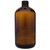 32 oz Amber Glass Boston Round Bottles (Black PP Cap) - AB32