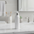 4 oz White HDPE Plastic Bullet Bottle (Silver Lotion Pump) - WP4PS