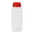 34 oz Natural HDPE Plastic Kautex Wide Mouth UN-Rated Leakproof Bottles (Red Tamper Evident Cap) - 3211B22