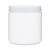 8 oz White HDPE Plastic Straight Sided Jars (White Cap) - 3301B08