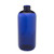 16 oz Blue PET Plastic Boston Round Bottles (Cap Not Included) - 3371B11-BBLU