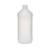 32 oz Natural HDPE Modern Round Bottles w/ Label Panel (White PP Cap) - 35031 32 oz Natural HDPE Modern Round Bottles w/ Label Panel (White PP Cap) - 35031