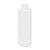 8 oz White HDPE Plastic Cylinder Bottles with white cap- 3560B13WHT