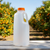 32 oz Natural HDPE Plastic Beverage Containers (Orange Ratchet Cap) - 3753B11